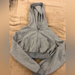SHEIN Light Gray Zip-Up Hoodie